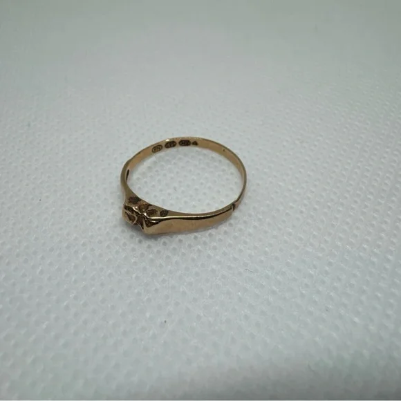 Vintage 14K Yellow Gold Nugget Style Ring Band 1.14 Grams Size 6, 585, European - Picture 7 of 14